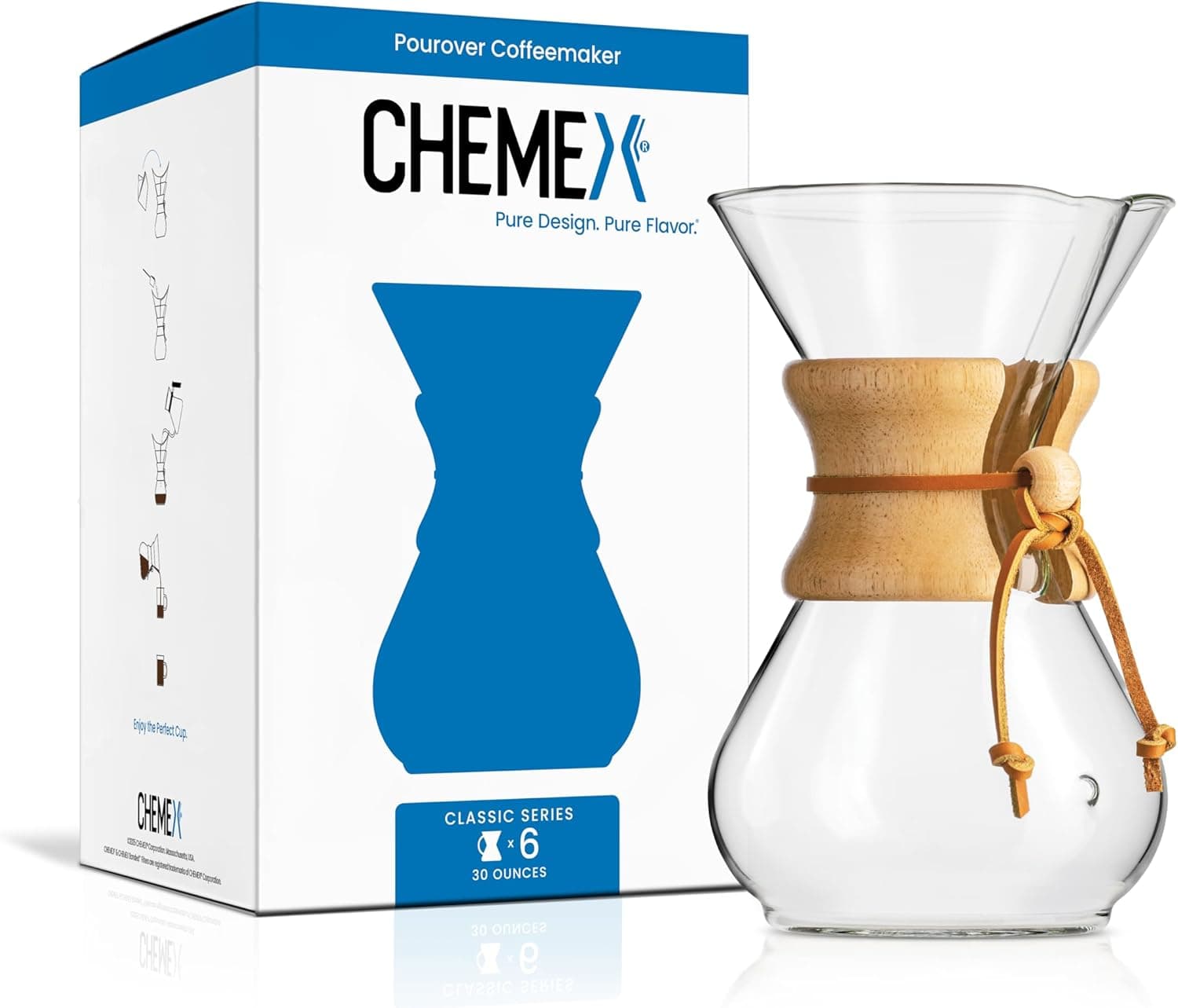 Chemex 6-Cup Classic Pour-Over Glass Coffeemaker