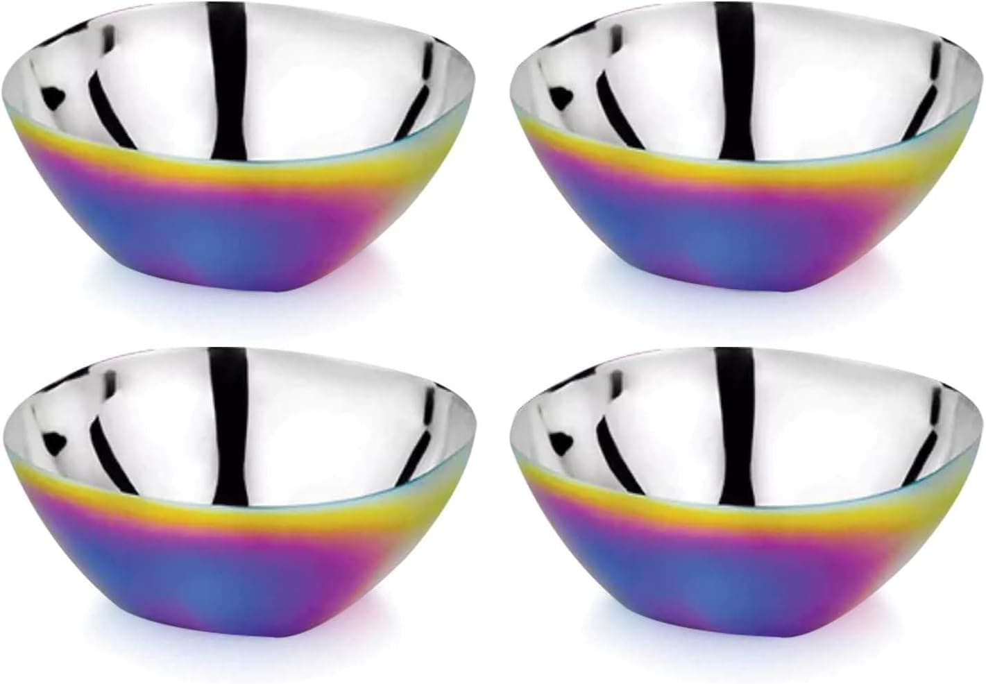 Ahimsa Stainless Steel Kids Bowls — 12oz Rainbow, Set of 4