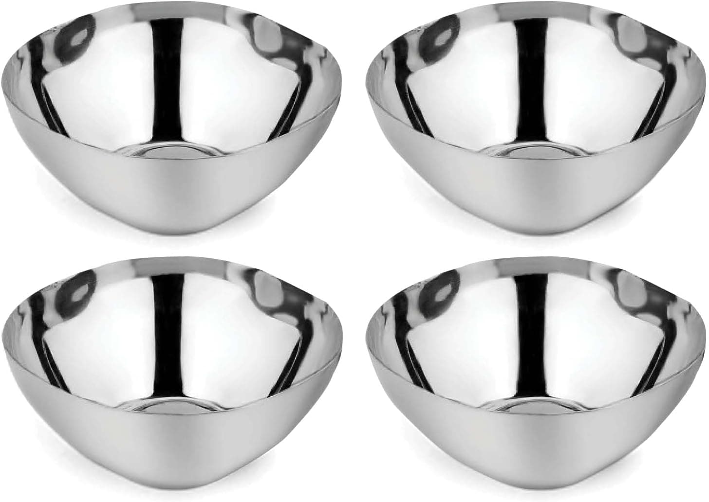 Ahimsa Stainless Steel Kids Bowls — 12oz Classic Silver, Set of 4